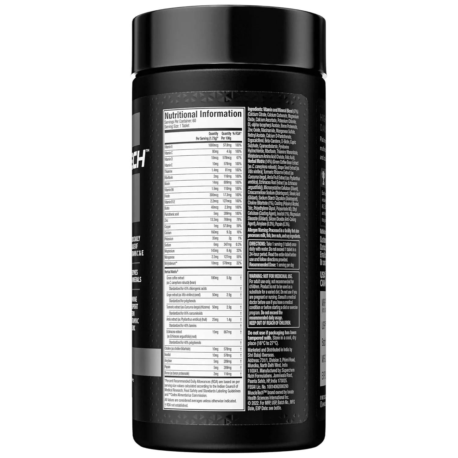 Muscle tech multivitamin