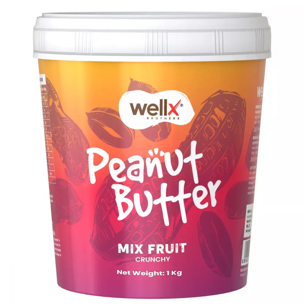 Wellx Peanut Butter Mix Fruit Crunchy (1kg)