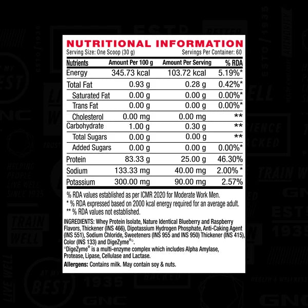 GNC PURE ISOLATE 1KG