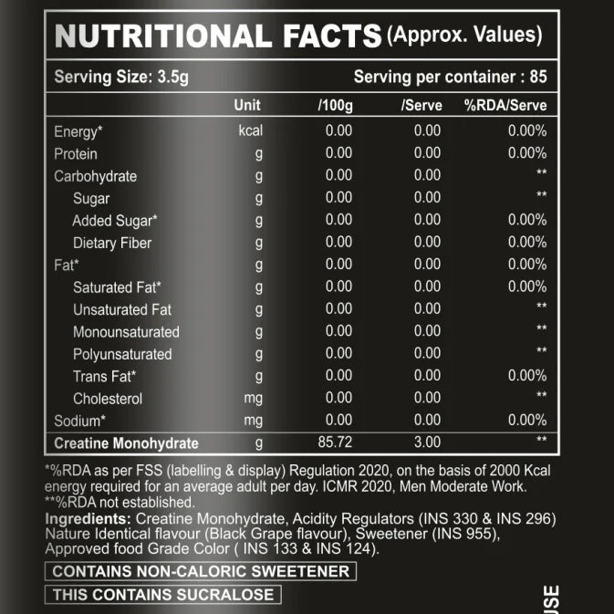 Enhance creatine 250grams