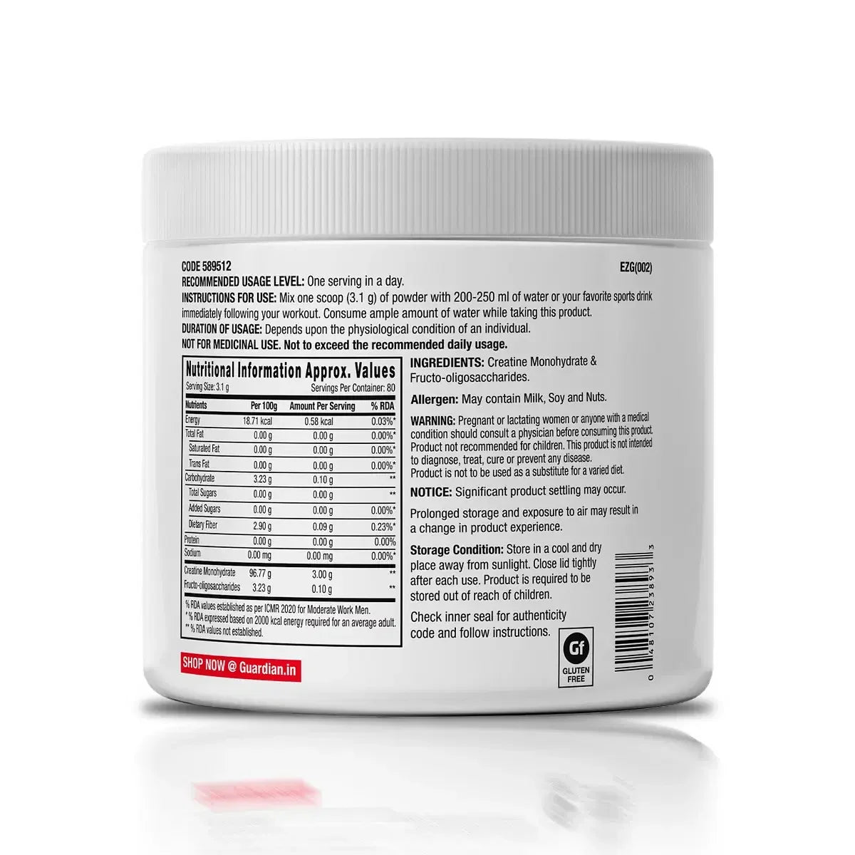 Gnc creatine 250grams